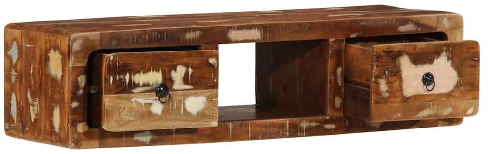 Sieninė televizoriaus spintelė, 100x32x25cm, perdirbta mediena