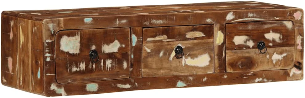 Sieninė televizoriaus spintelė, 100x32x25cm, perdirbta mediena