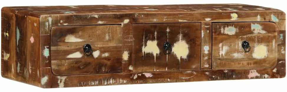 Sieninė televizoriaus spintelė, 100x32x25cm, perdirbta mediena