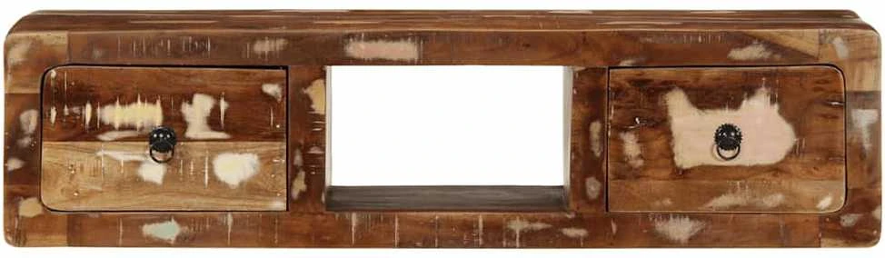 Sieninė televizoriaus spintelė, 100x32x25cm, perdirbta mediena