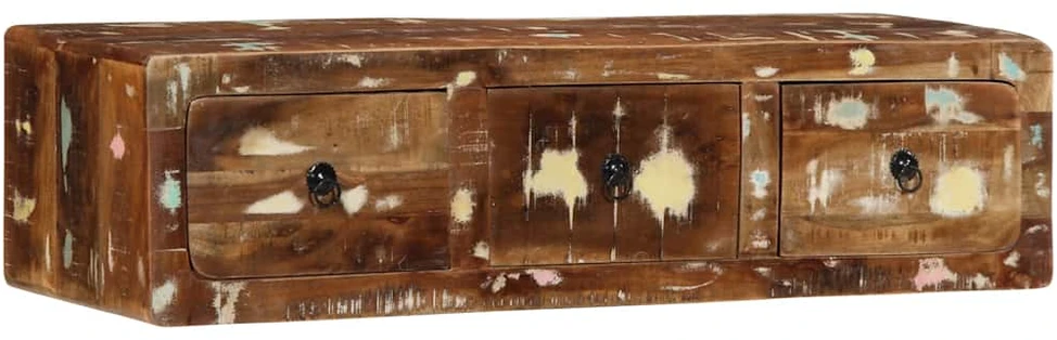 Sieninė televizoriaus spintelė, 100x32x25cm, perdirbta mediena