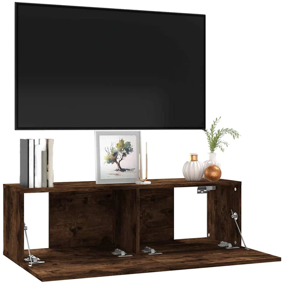 TV staliukas Sieninė televizoriaus spintelė, ąžuolo, 100x30x30 cm, mediena