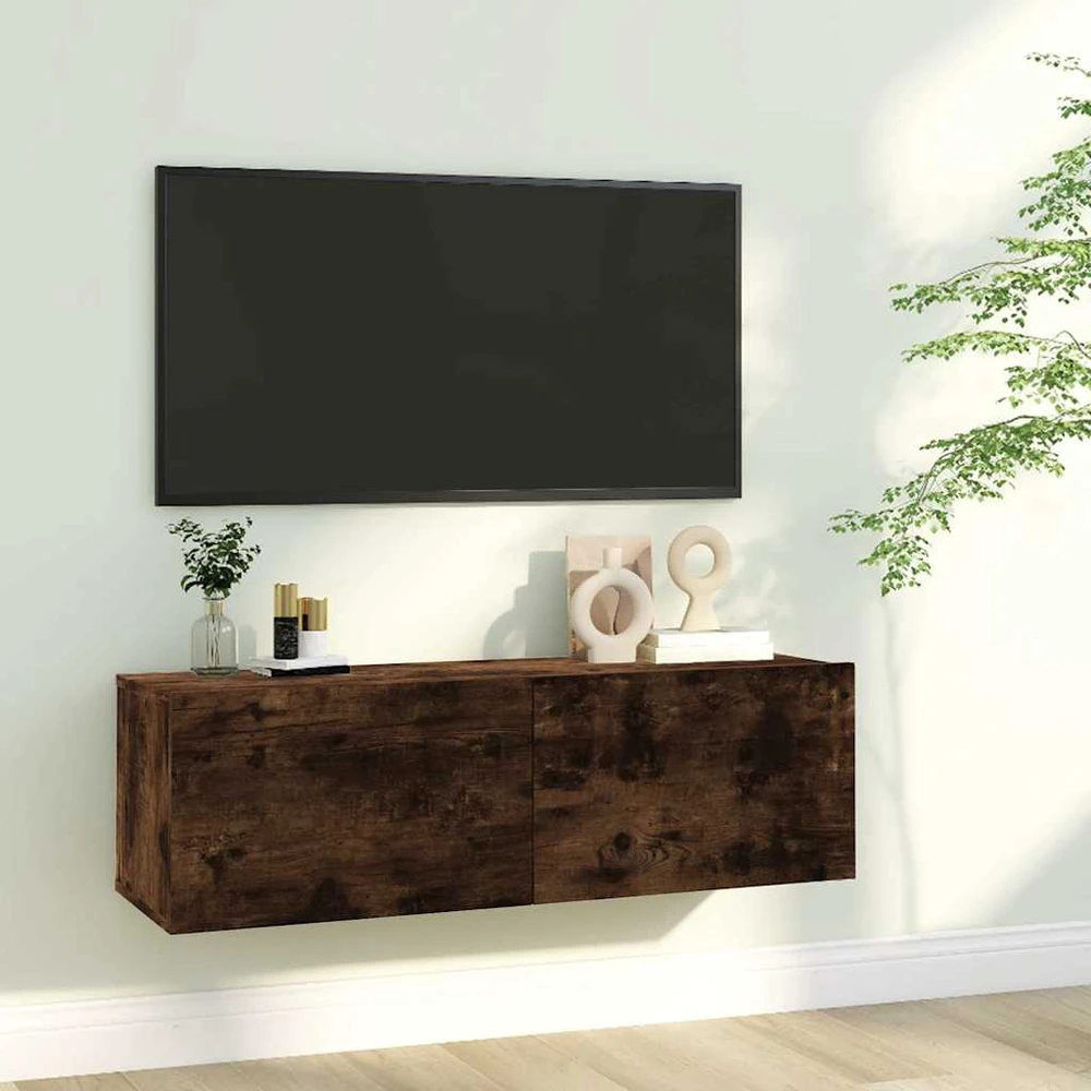 TV staliukas Sieninė televizoriaus spintelė, ąžuolo, 100x30x30 cm, mediena
