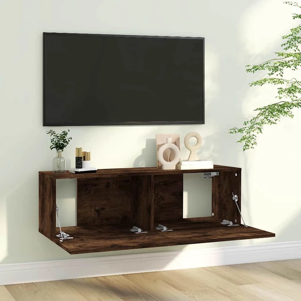 TV staliukas Sieninė televizoriaus spintelė, ąžuolo, 100x30x30 cm, mediena