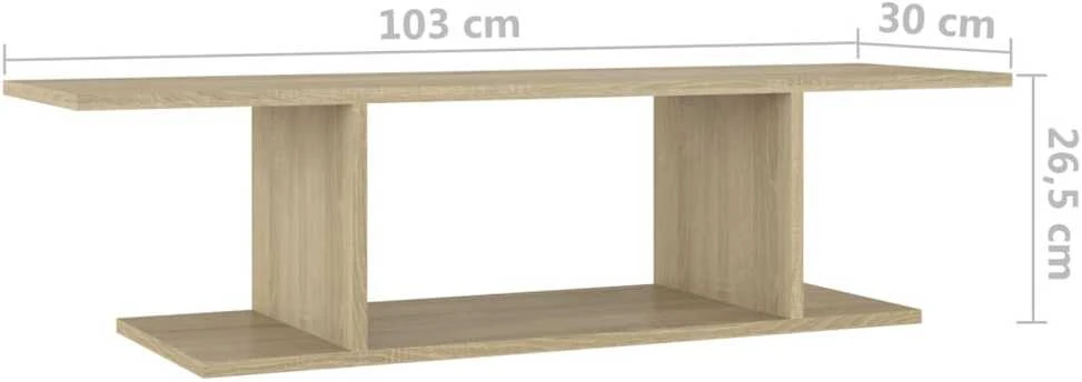 TV staliukas Sieninė televizoriaus spintelė, ąžuolo spalvos, 103x30x26,5cm