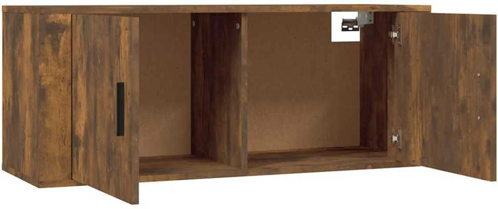 TV staliukas Sieninė televizoriaus spintelė, dūminio ąžuolo, 100x34,5x40cm