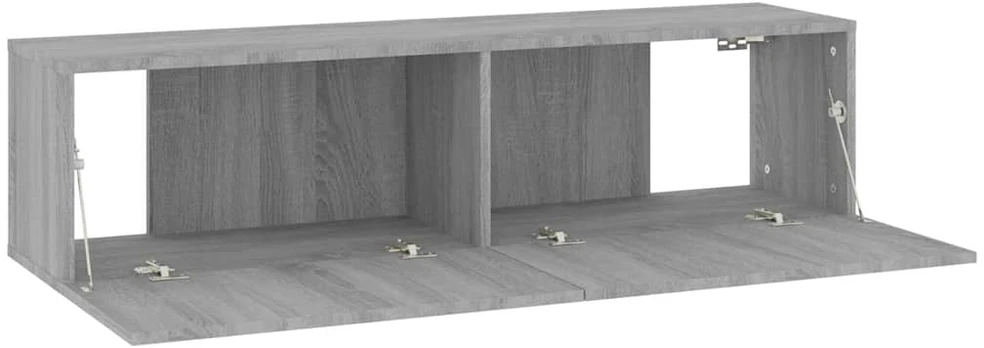 TV staliukas Sieninė televizoriaus spintelė, pilka, 120x30x30 cm, mediena