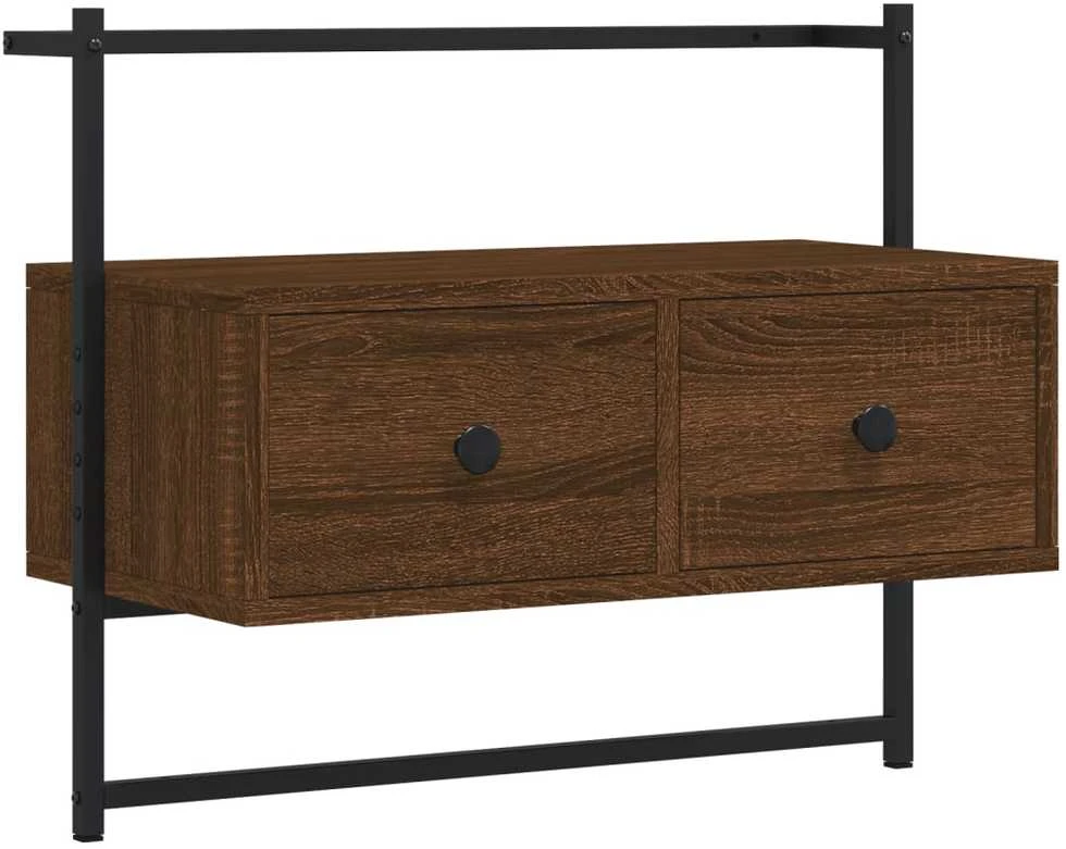 TV staliukas Sieninė televizoriaus spintelė, ruda, 60,5x30x51cm, mediena