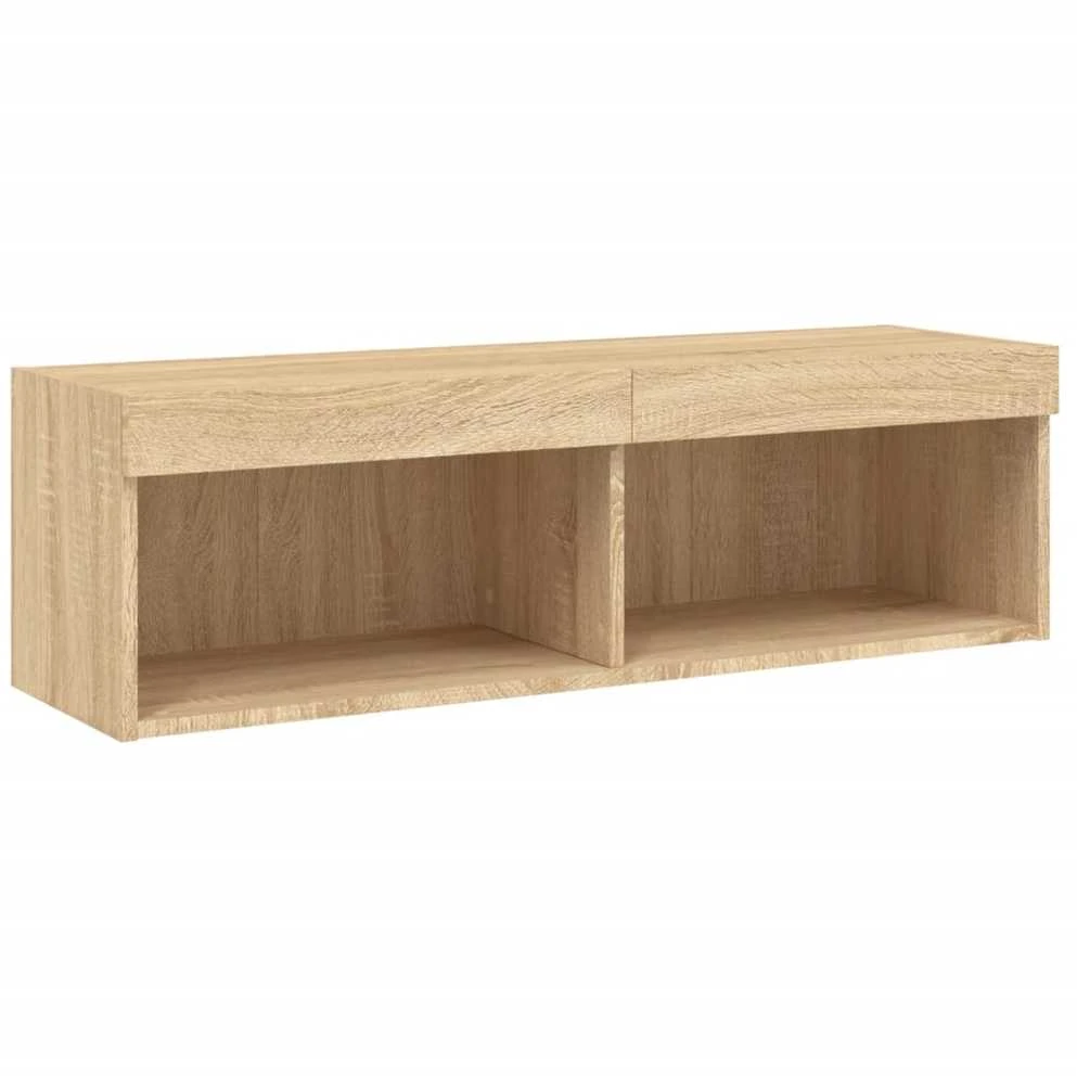 TV staliukas Sieninė TV sekcija su LED, 5 dalių, ąžuolo, apdirbta mediena