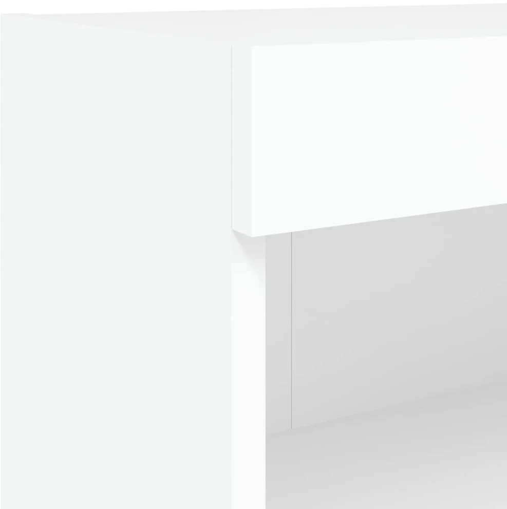 TV staliukas Sieninė TV sekcija su LED, 5 dalių, balta, apdirbta mediena