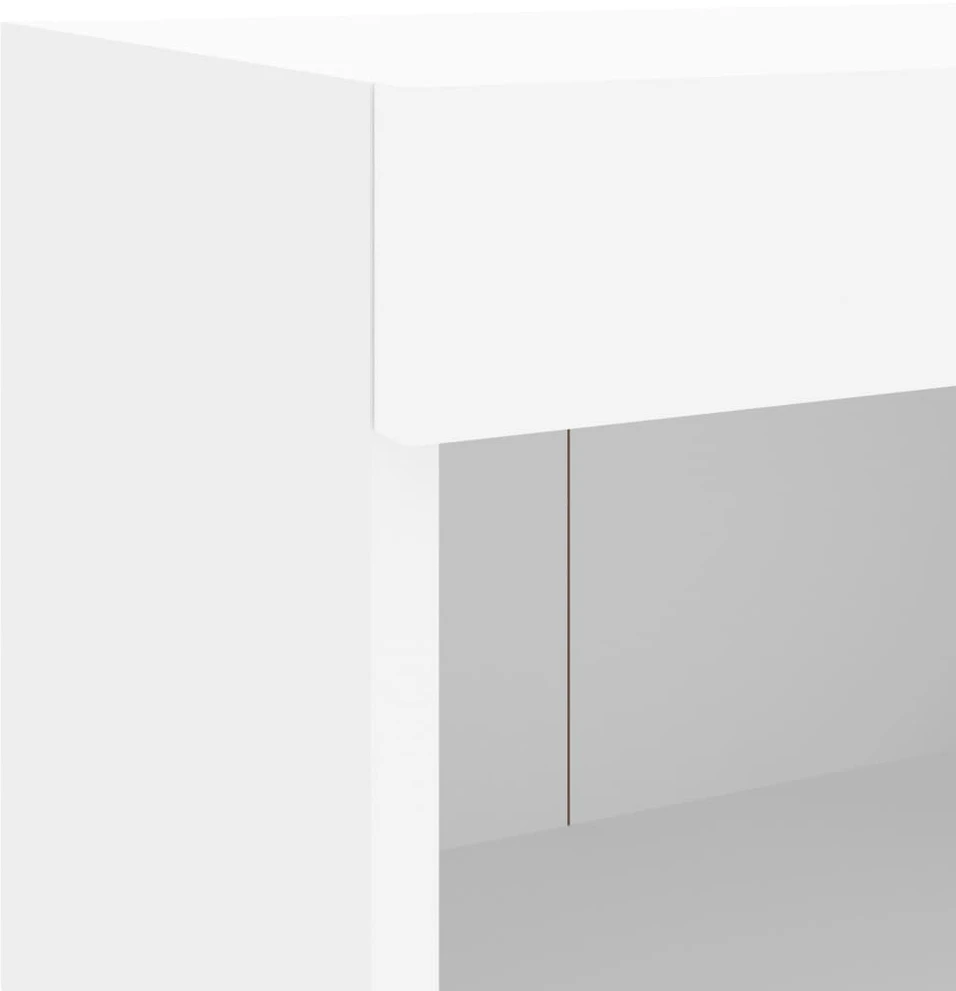 TV staliukas Sieninė TV sekcija su LED, 5 dalių, balta, apdirbta mediena
