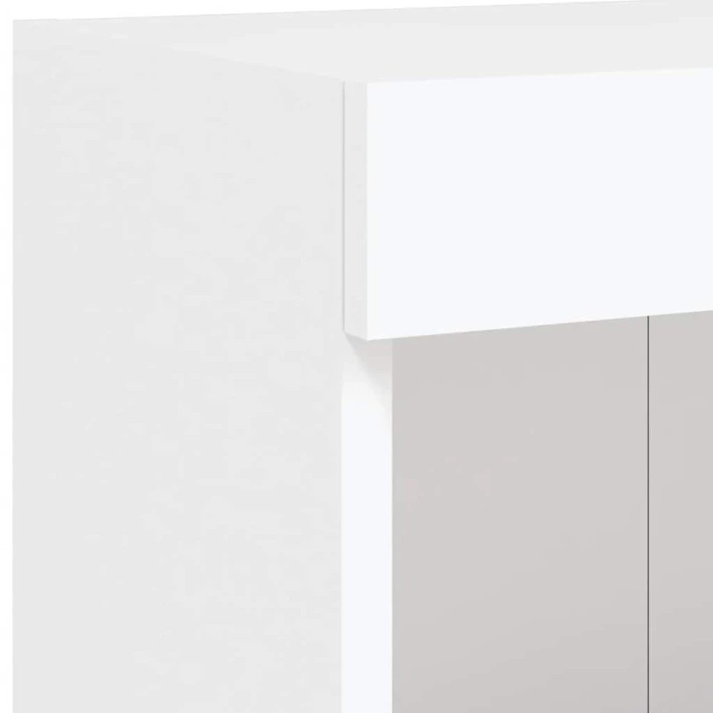 TV staliukas Sieninė TV sekcija su LED, 5 dalių, balta, apdirbta mediena