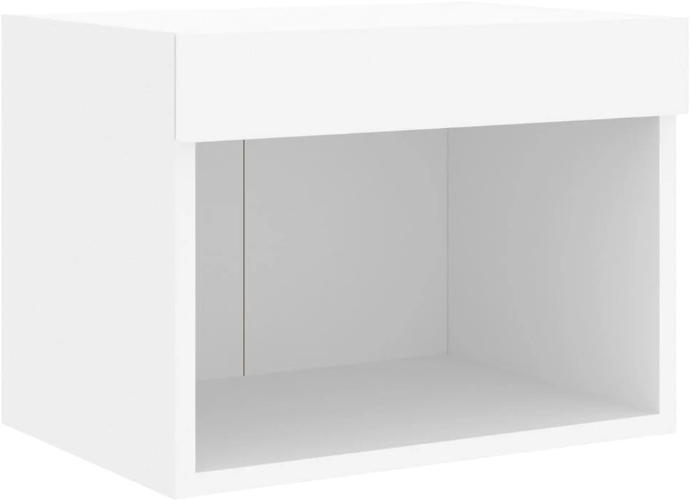 TV staliukas Sieninė TV sekcija su LED, 5 dalių, balta, apdirbta mediena