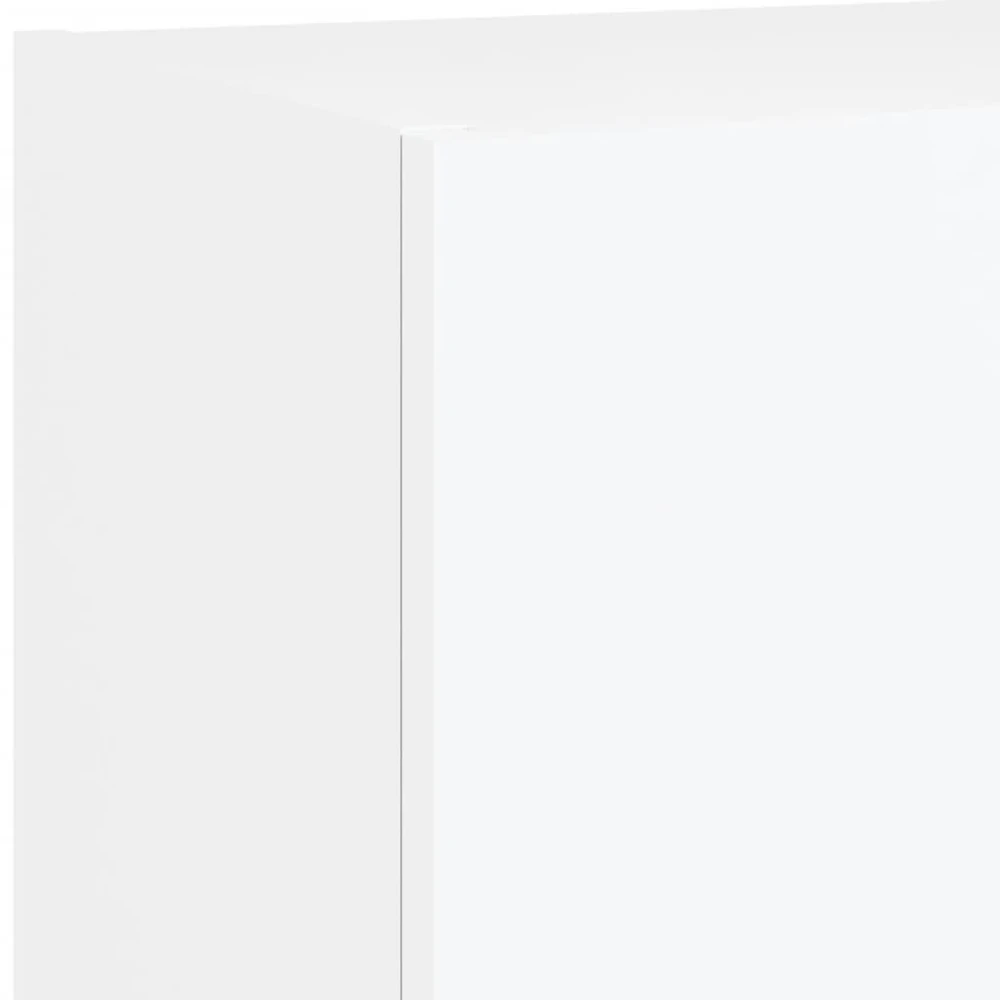 TV staliukas Sieninė TV sekcija su LED, 5 dalių, balta, apdirbta mediena