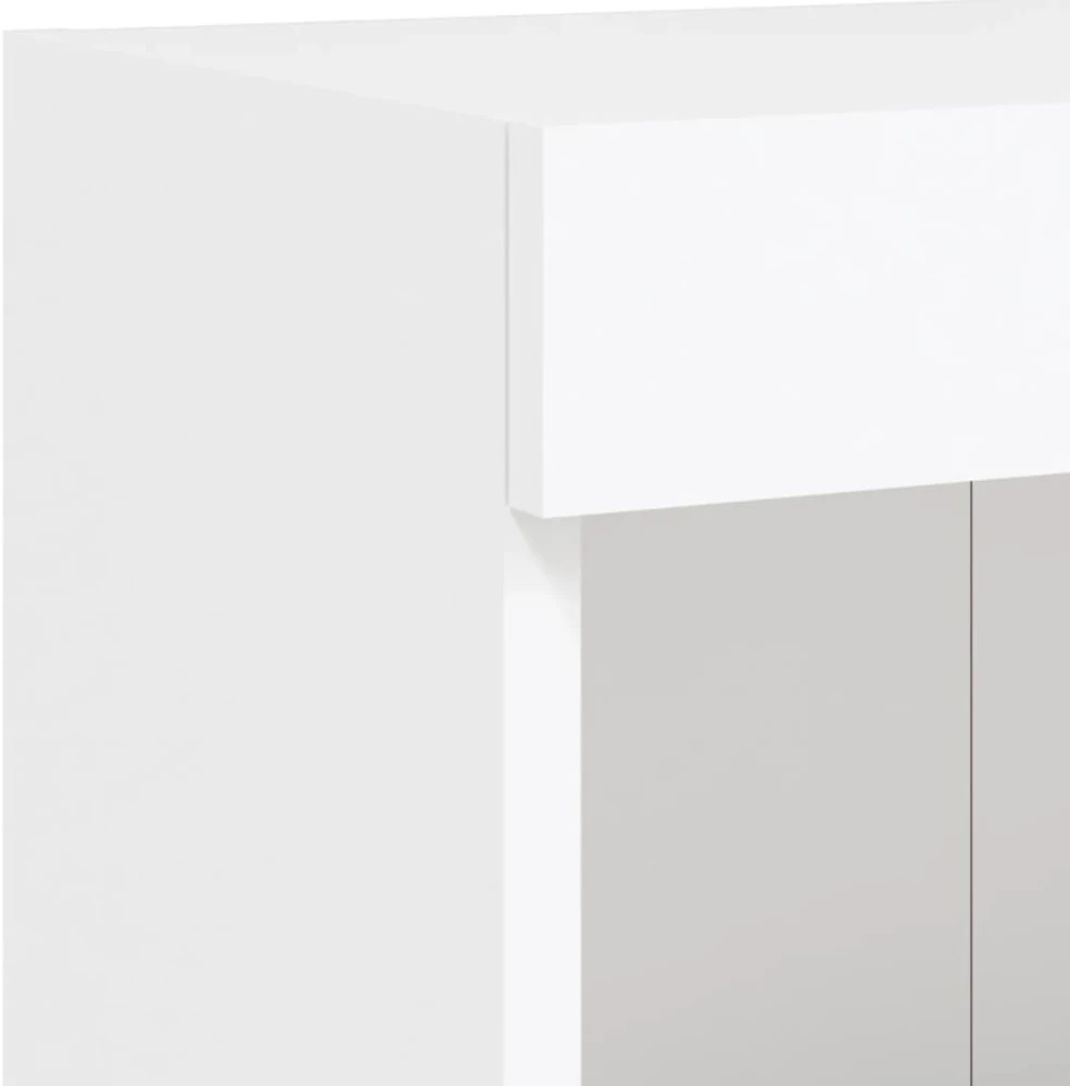 TV staliukas Sieninė TV sekcija su LED, 5 dalių, balta, apdirbta mediena