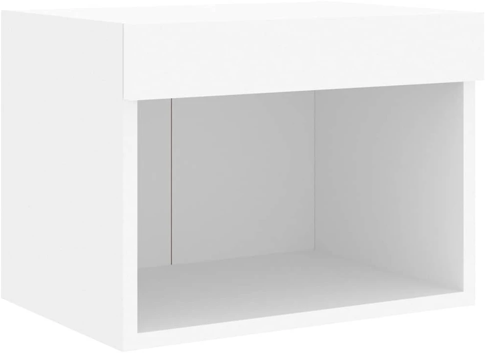 TV staliukas Sieninė TV sekcija su LED, 8 dalių, balta, apdirbta mediena