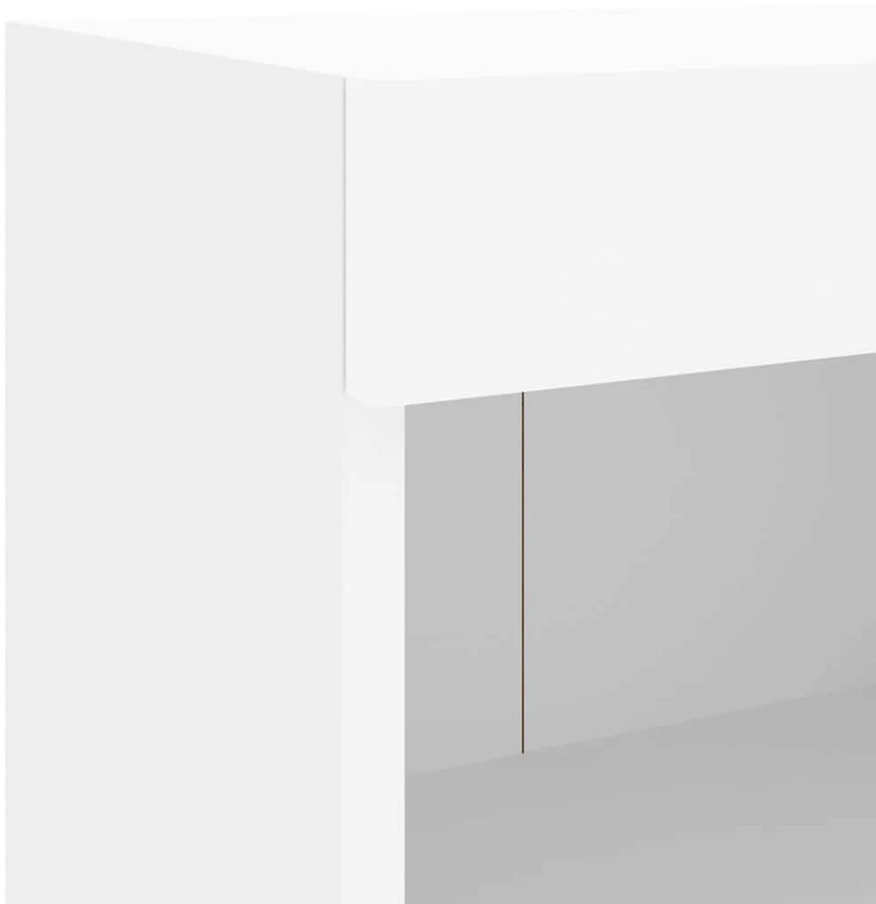 TV staliukas Sieninė TV sekcija su LED, 8 dalių, balta, apdirbta mediena