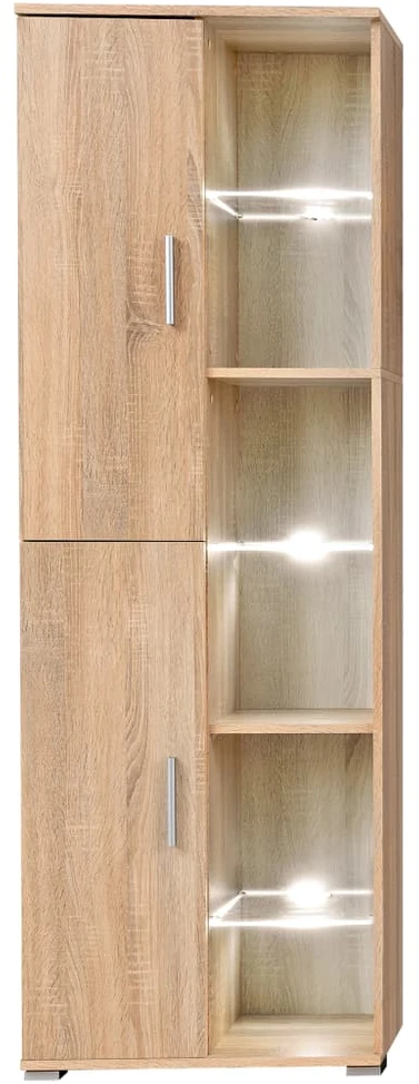 TV staliukas Sieninė TV sekcija su LED šviesomis, Sonoma ąžuolo mediena