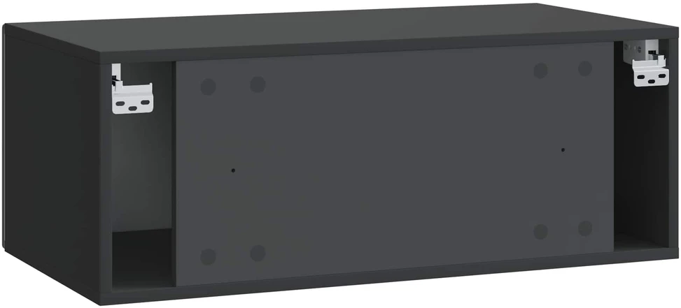 TV staliukas Sieninė TV spintelė 59,5 x 31 cm Juoda Apdirbta mediena