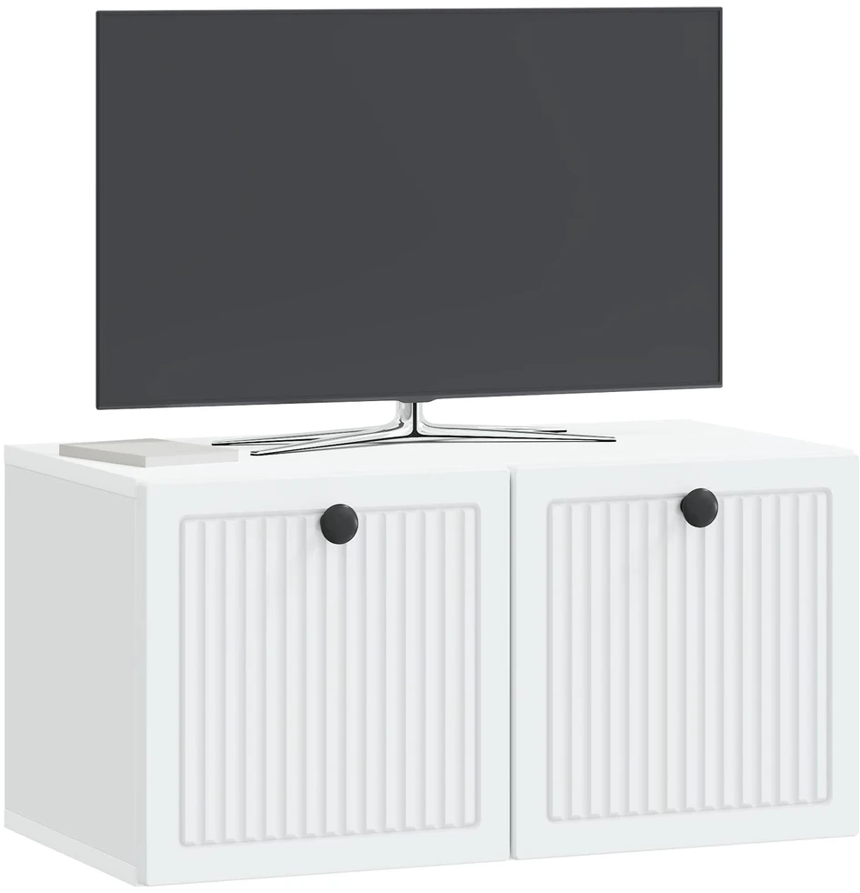 TV staliukas Sieninė TV spintelė Balta 59,5 x 31 x 30 cm Apdirbta mediena