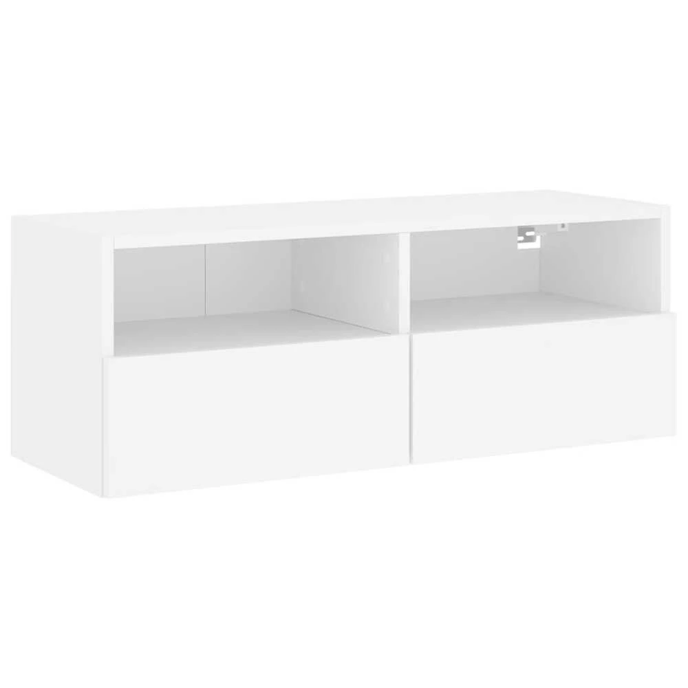 TV staliukas Sieninė TV spintelė, balta, 80x30x30cm, apdirbta mediena