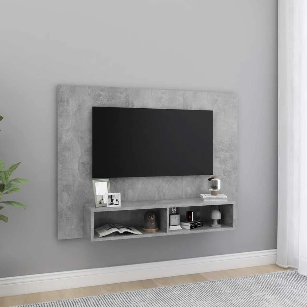 TV staliukas Sieninė TV spintelė, betono pilka, 120x23,5x90cm, mediena