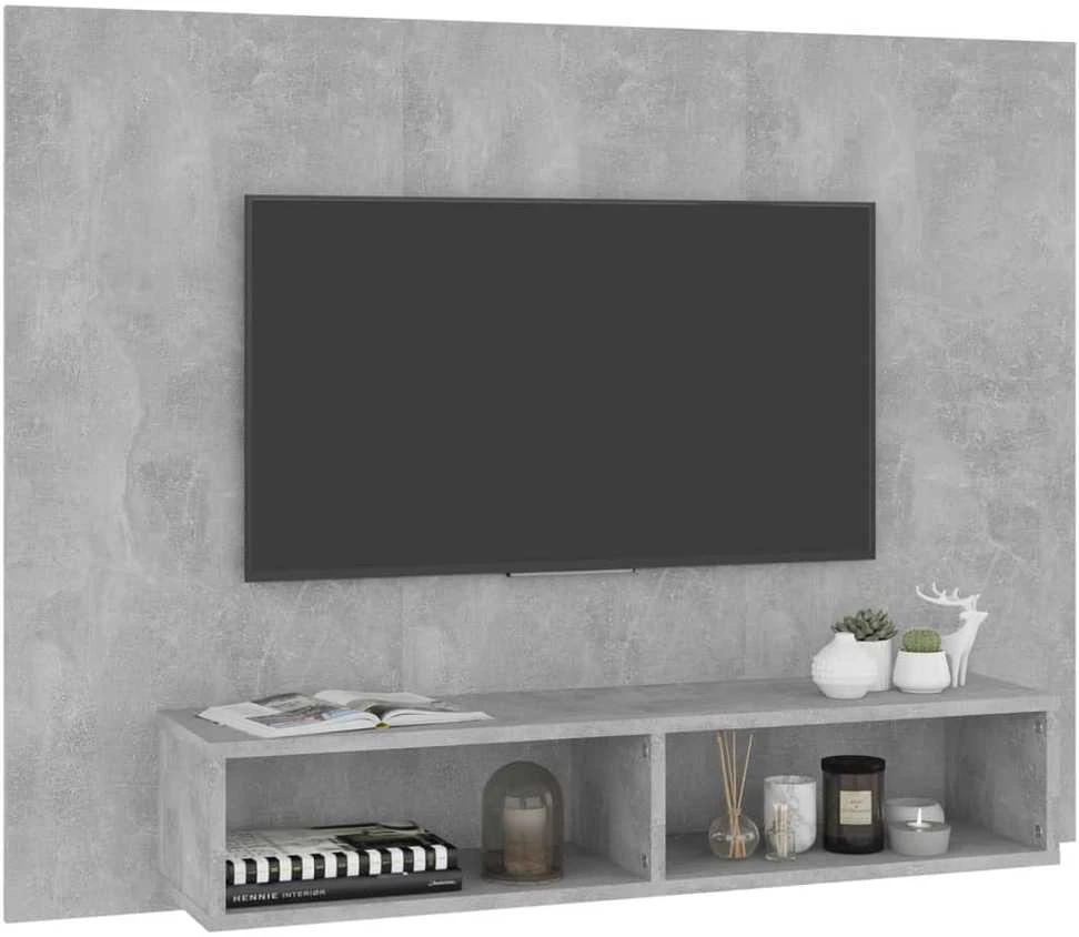 TV staliukas Sieninė TV spintelė, betono pilka, 120x23,5x90cm, mediena