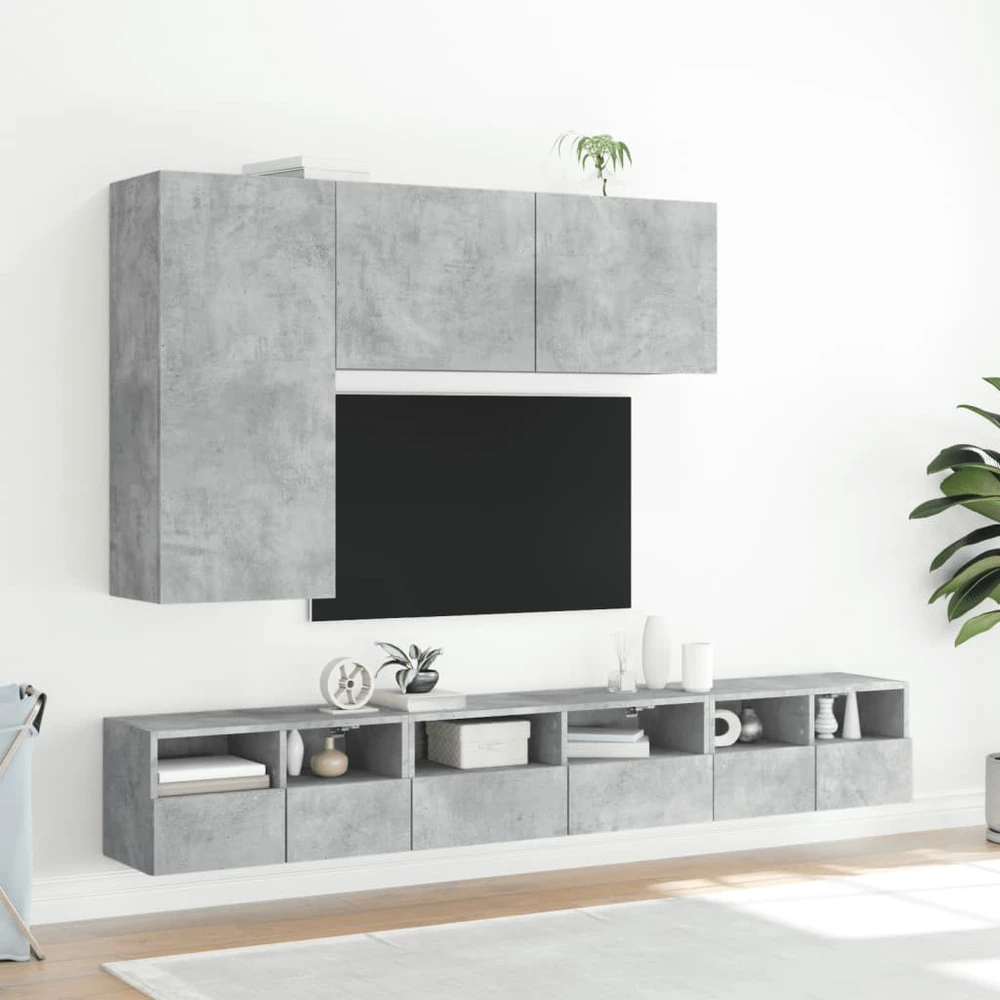 TV staliukas Sieninė TV spintelė, betono pilka, 60x30x30cm, apdirbta mediena
