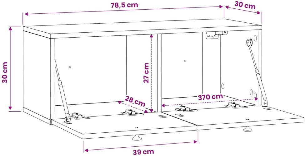 TV staliukas Sieninė TV spintelė Betono pilka 78,5 x 31 x 30 cm