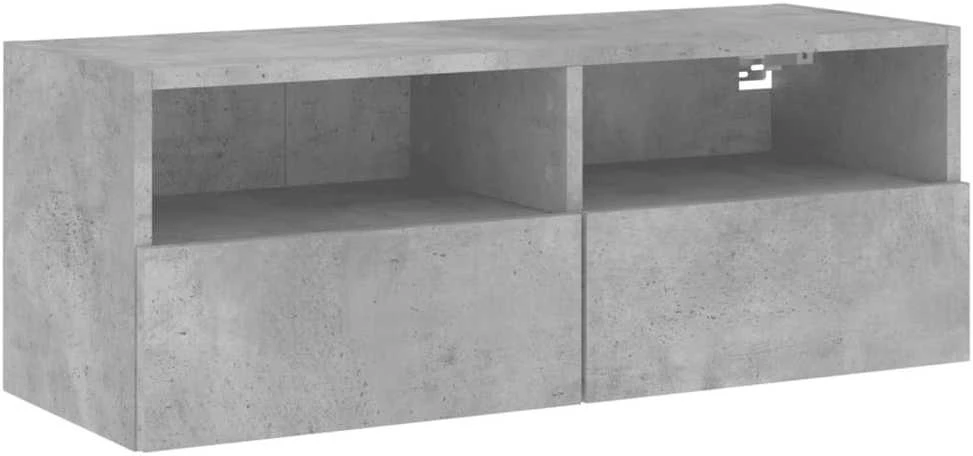 TV staliukas Sieninė TV spintelė, betono pilka, 80x30x30cm, apdirbta mediena