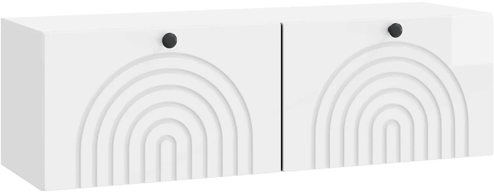 TV staliukas Sieninė TV spintelė Itin blizgi balta 98 x 31 x 30 cm