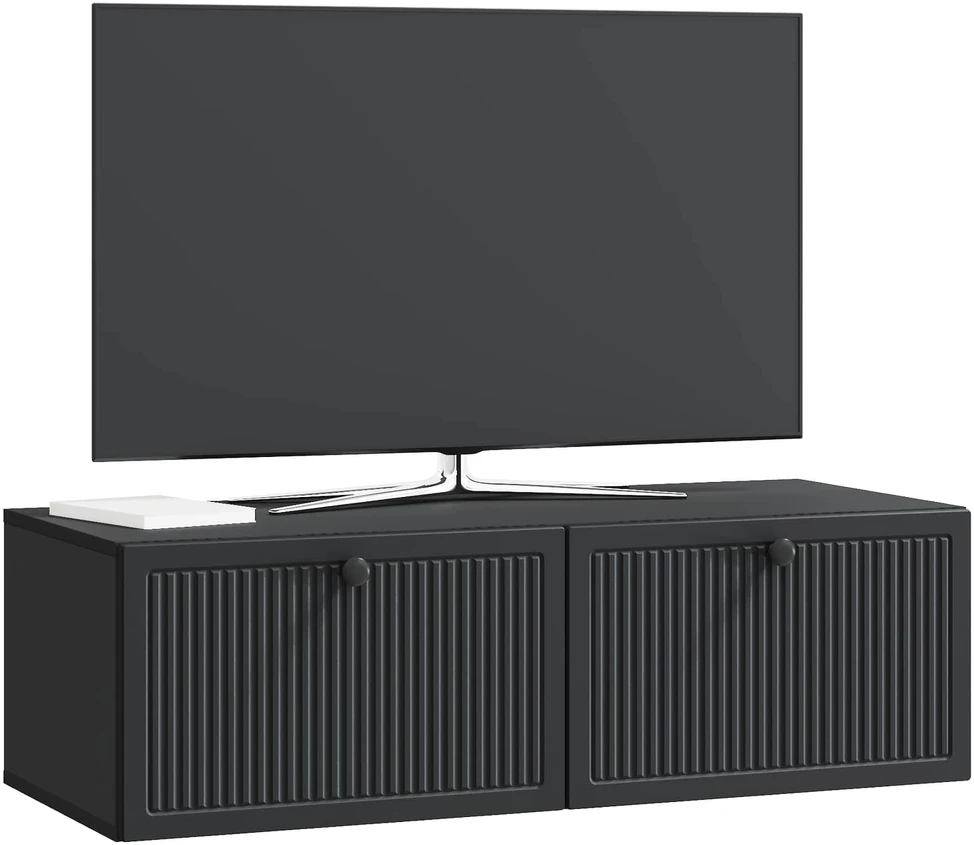 TV staliukas Sieninė TV spintelė Juoda 98 x 41 x 30 cm Apdirbta mediena