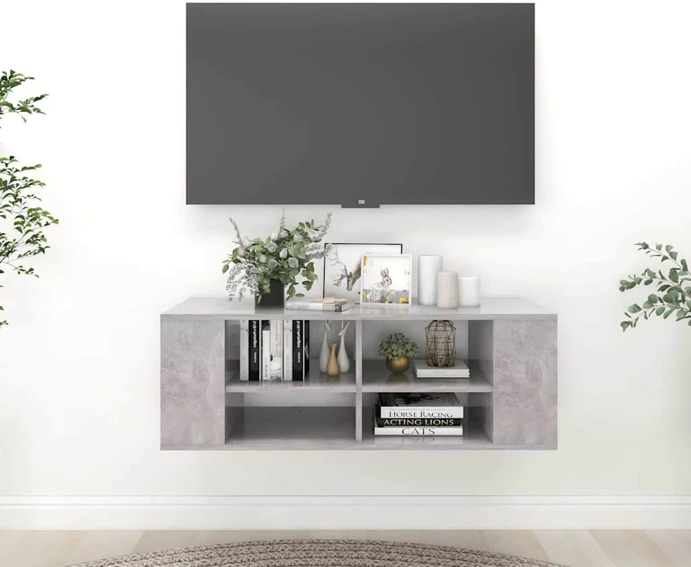 TV staliukas Sieninė TV spintelė, pilka, 102x35x35cm, apdirbta mediena