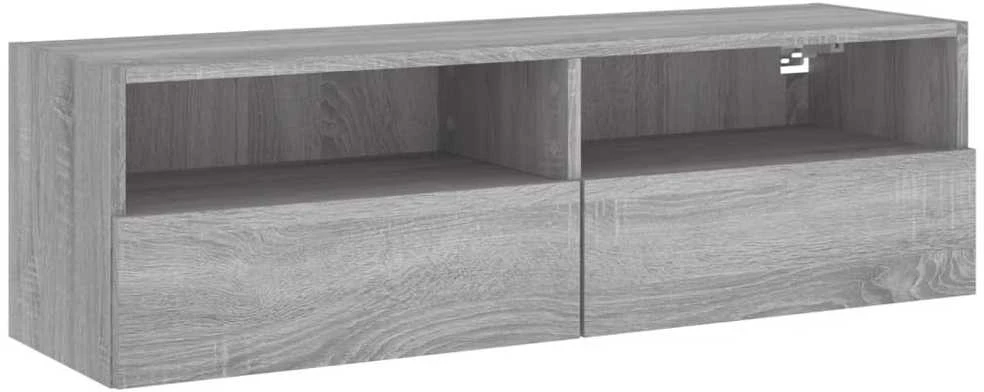 TV staliukas Sieninė TV spintelė, pilka ąžuolo, 100x30x30cm, mediena