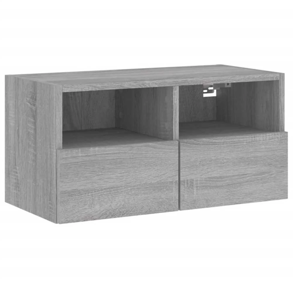 TV staliukas Sieninė TV spintelė, pilka ąžuolo, 60x30x30cm, apdirbta mediena
