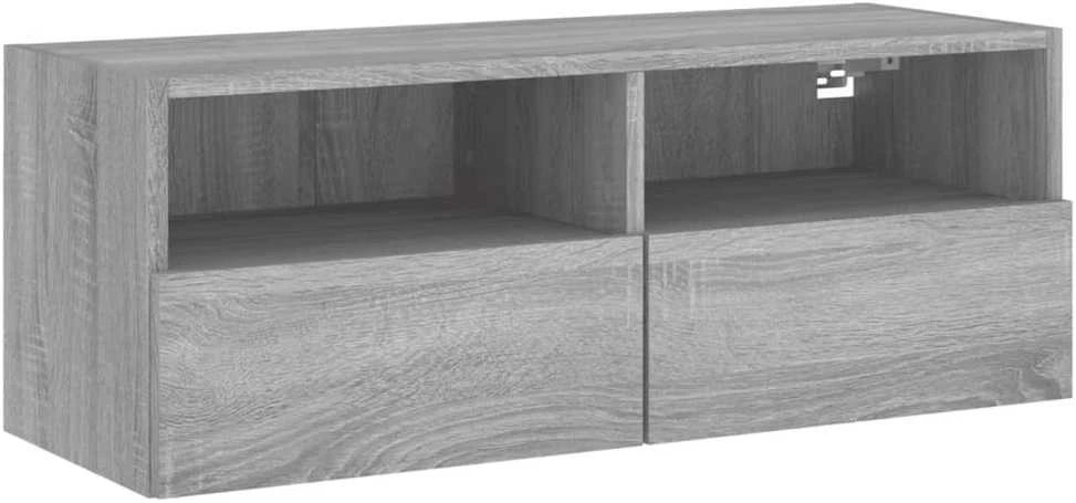 TV staliukas Sieninė TV spintelė, pilka ąžuolo, 80x30x30cm, apdirbta mediena