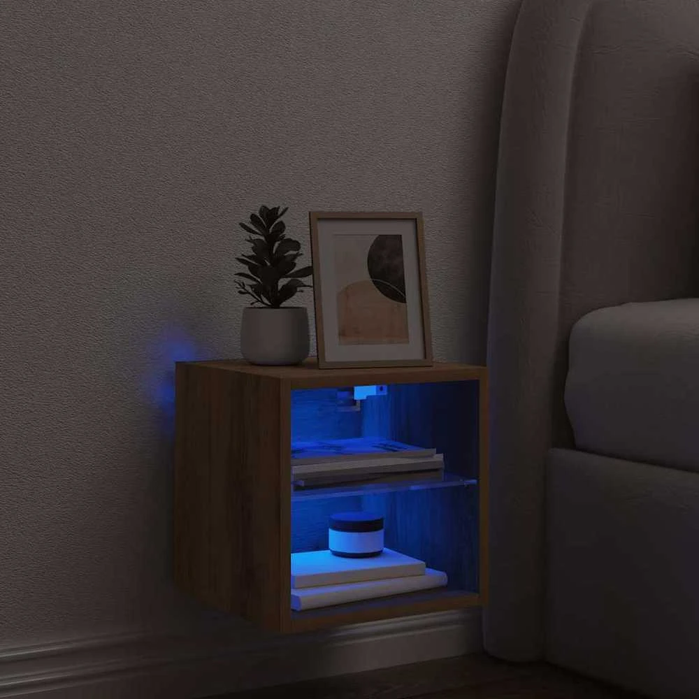 TV staliukas Sieninė TV spintelė su LED lemputėmis, artisano, 30x28,5x30cm