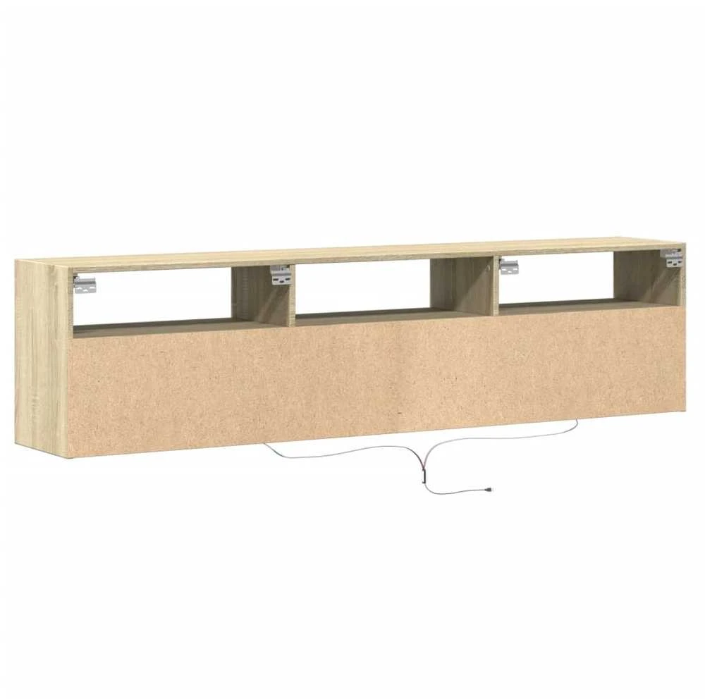 TV staliukas Sieninė TV spintelė su LED lemputėmis, ąžuolo, 180x31x45cm