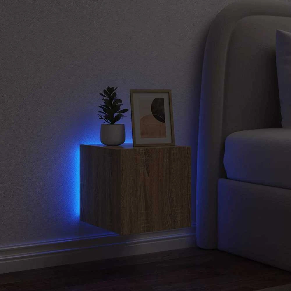 TV staliukas Sieninė TV spintelė su LED lemputėmis, ąžuolo, 30,5x35x30cm