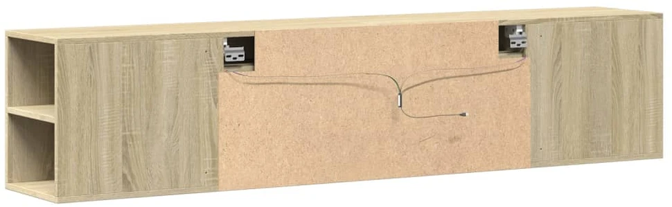 TV staliukas Sieninė TV spintelė su LED lemputėmis, ąžuolo, 180x31x39,5cm