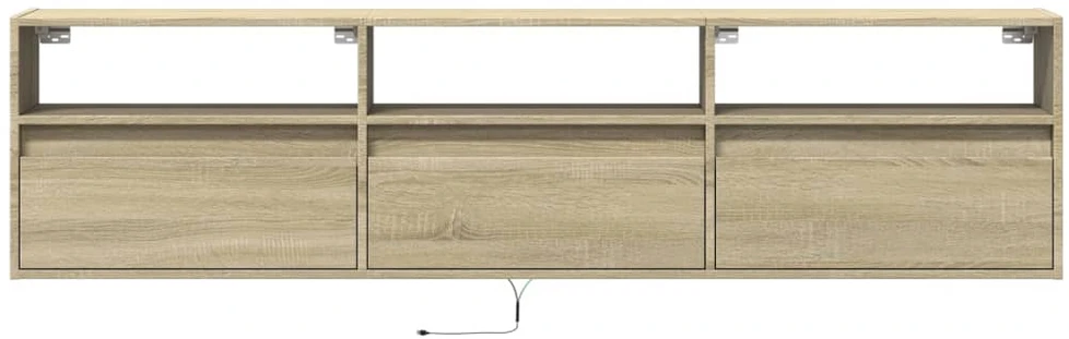 TV staliukas Sieninė TV spintelė su LED lemputėmis, ąžuolo, 180x31x45cm