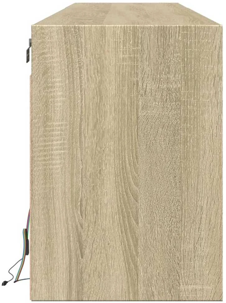 TV staliukas Sieninė TV spintelė su LED lemputėmis, ąžuolo, 180x31x45cm