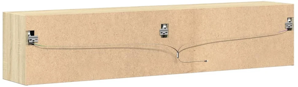 TV staliukas Sieninė TV spintelė su LED lemputėmis, ąžuolo, 180x31x38cm