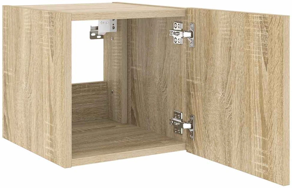 TV staliukas Sieninė TV spintelė su LED lemputėmis, ąžuolo, 30,5x35x30cm