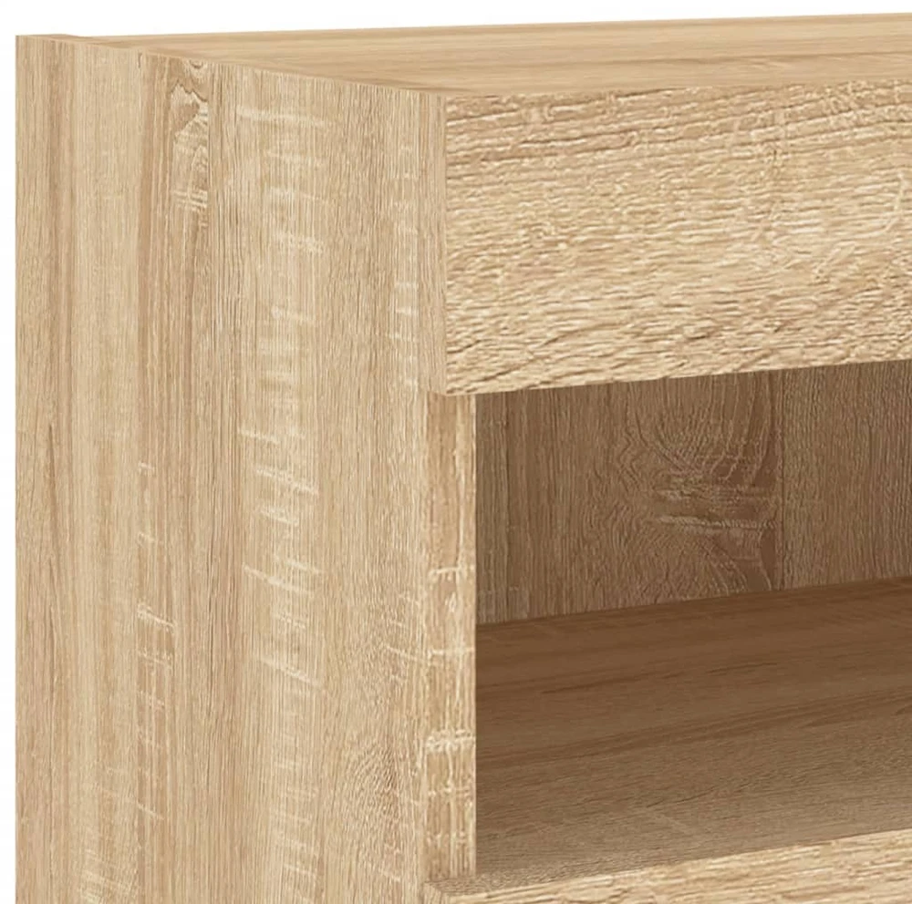 TV staliukas Sieninė TV spintelė su LED lemputėmis, ąžuolo, 80x30x40cm