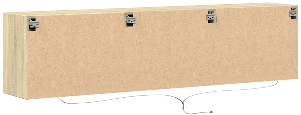 TV staliukas Sieninė TV spintelė su LED lemputėmis, ąžuolo, 180x31x45cm