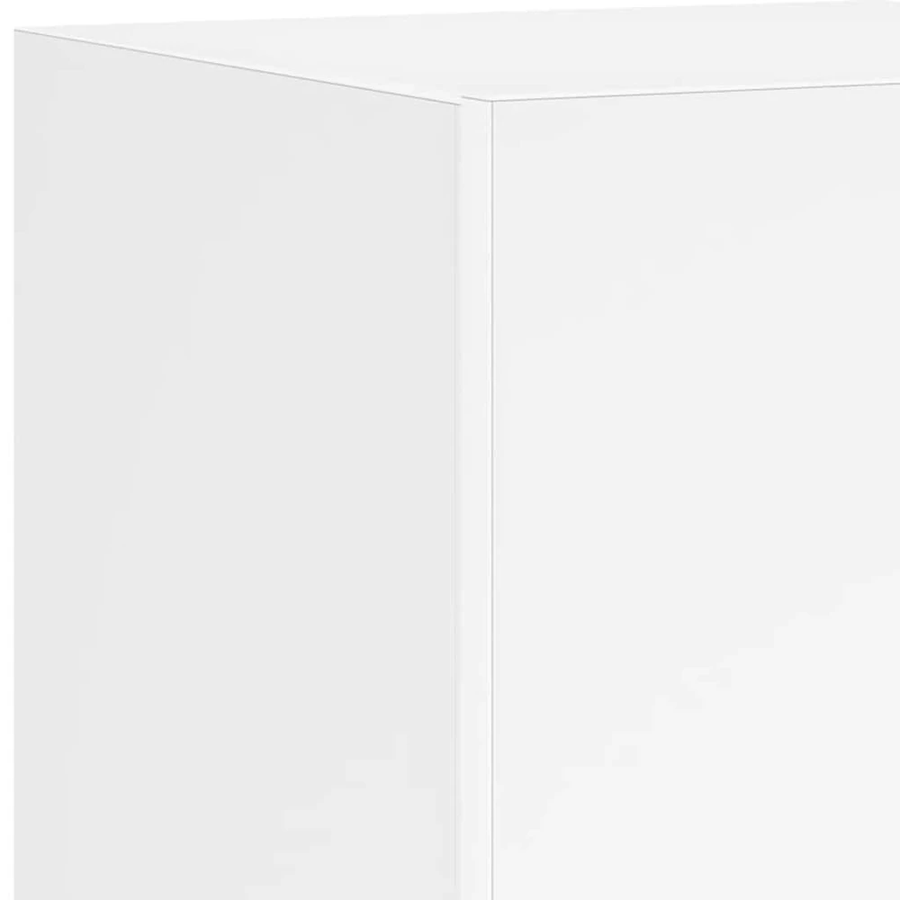 TV staliukas Sieninė TV spintelė su LED lemputėmis, balta, 30,5x35x70cm