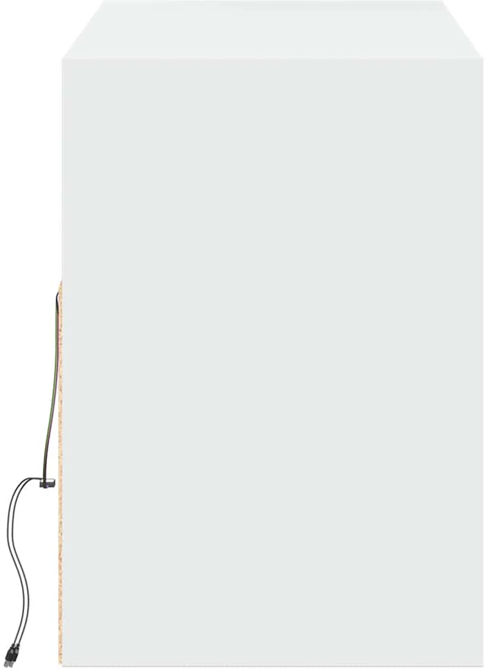 TV staliukas Sieninė TV spintelė su LED lemputėmis, balta, 130x31x45 cm
