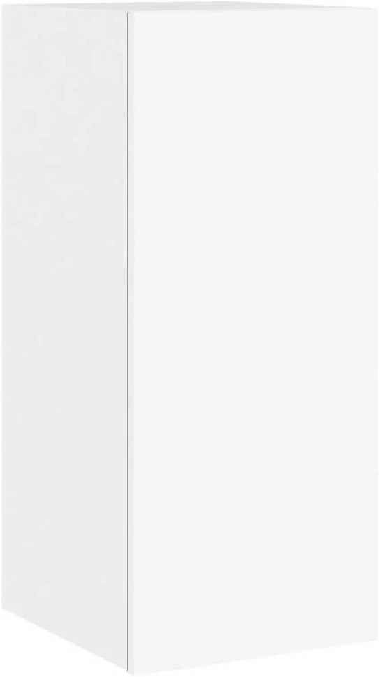 TV staliukas Sieninė TV spintelė su LED lemputėmis, balta, 30,5x35x70cm
