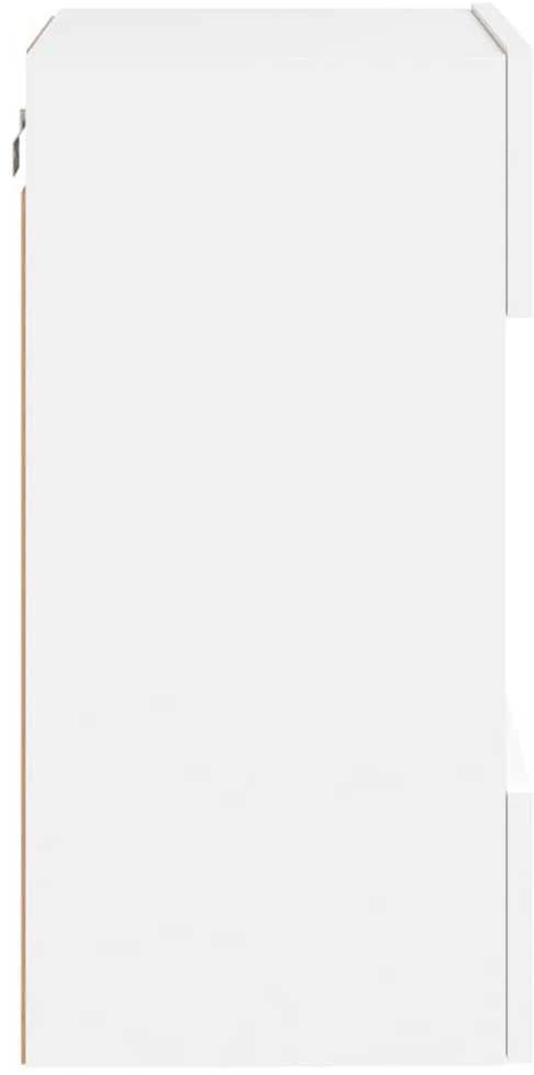 TV staliukas Sieninė TV spintelė su LED lemputėmis, balta, 40x30x60,5cm